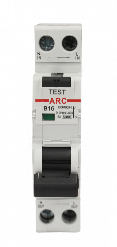 Выключатель дифференциальный автоматический АВДТ-ARC-1P+N-B16-30mA-ТипAC 1P+N/16A/B/AC/230VAC/30mA/6kA