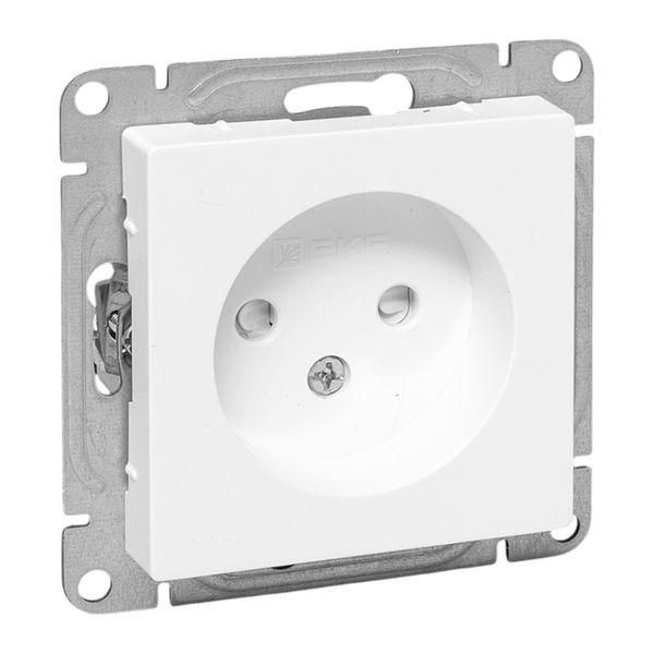 Эпика Механизм розетки 16А без заземления со шторками белый EKF
