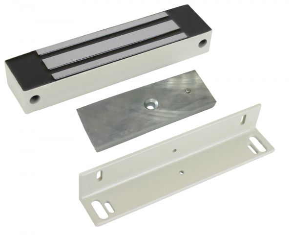 Замок электромагнитный ML-295K с уголком IP67 12В усилие 300 кг белый