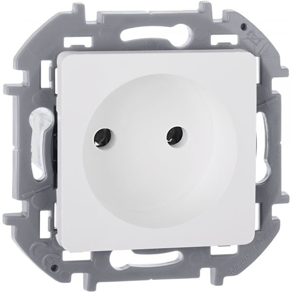 Розетка 1-местная без заземления без защитных шторок 16А белый INSPIRIA