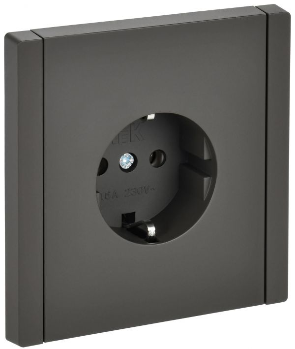 FORTE&PIANO Розетка 1-местная с заземлением без защитных шторок безвинтовое крепление 16А FP314 серый IEK