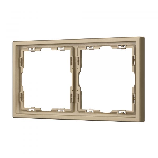 Рамка пластиковая FRM-NOBE-SFPL-2-GD, Золото светлое, 2 поста