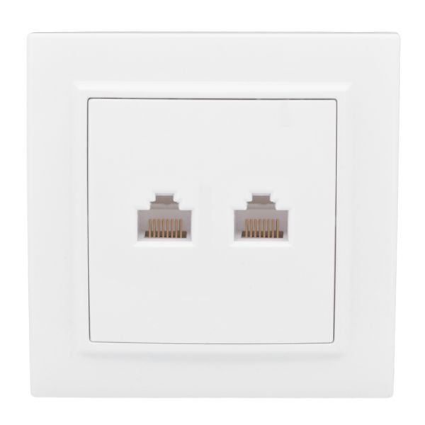 Розетка RJ-45 2-местная СП Минск белая