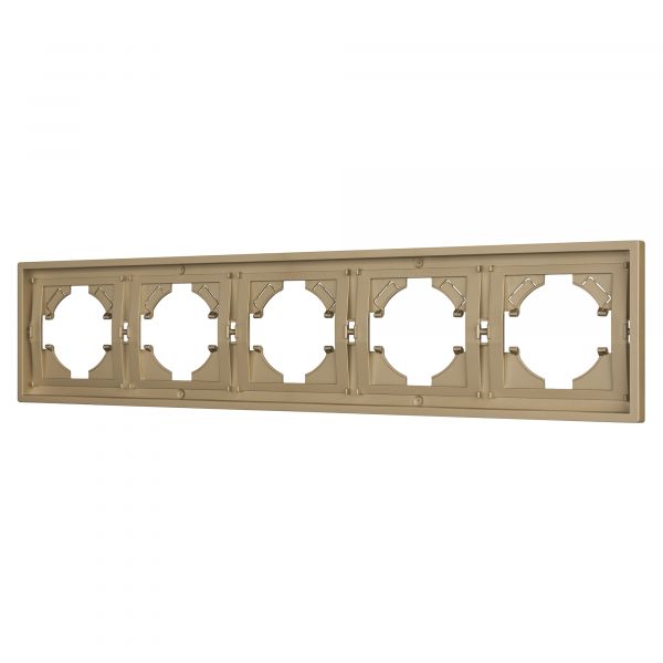 Рамка пластиковая FRM-TENDO-SFPL-5-GD, Золото светлое, 5 постов