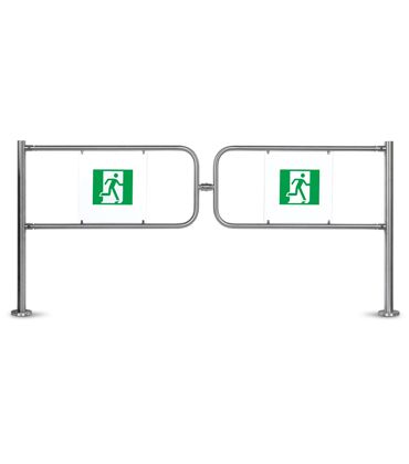 Комплект створок для двойной распашной секции ограждения с магнитным устройством блокировки, ширина прохода 2000мм.