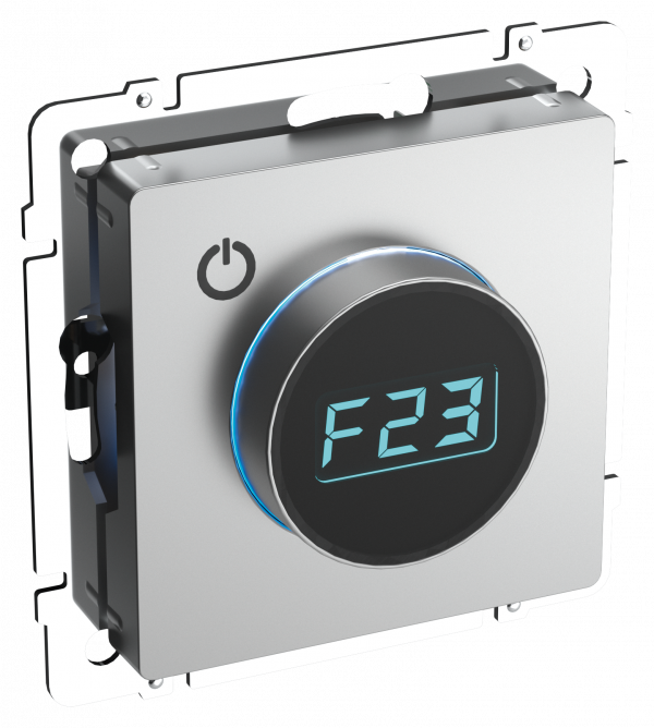 BRITE Термостат электронный с индикацией ТС10-1-БрА алюминий IEK