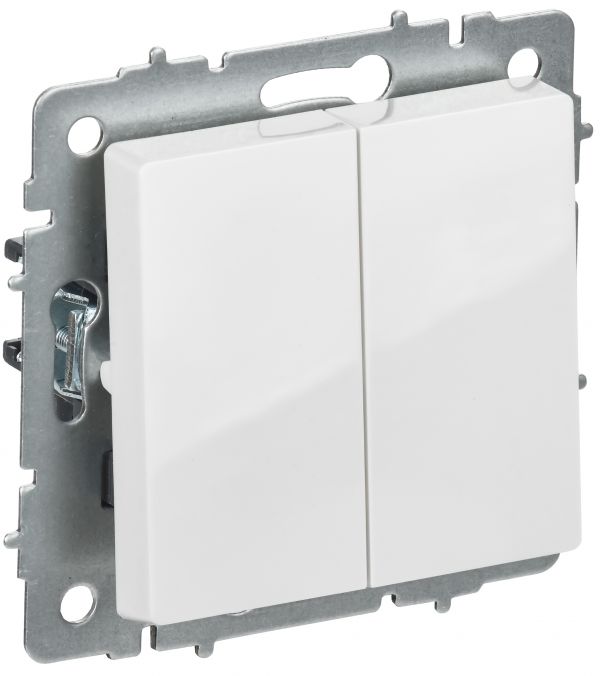 BRITE Выключатель 2-клавишный перекрестный 10А ВС10-2-3-БрБ белый IEK