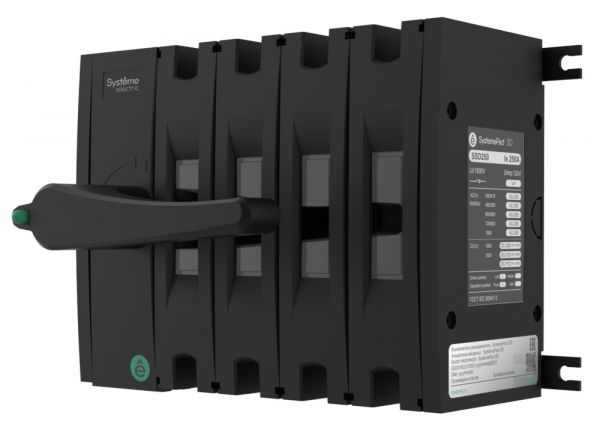 Выключатель-разъединитель SYSTEMEPACT SD160 4P 63A Рукоятка слева фронт_Рукоятка заказывается отдельно