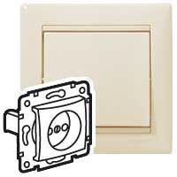 Розетка 1-местная без заземления без защитных шторок 16А слоновая кость VALENA DIY