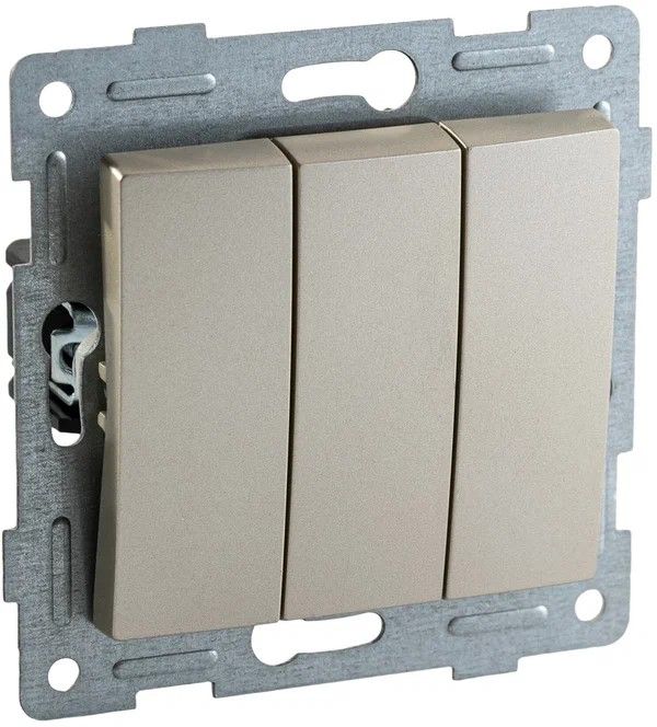 Выключатель Bravo 3кл, механизм, 10А, 250В, шампань