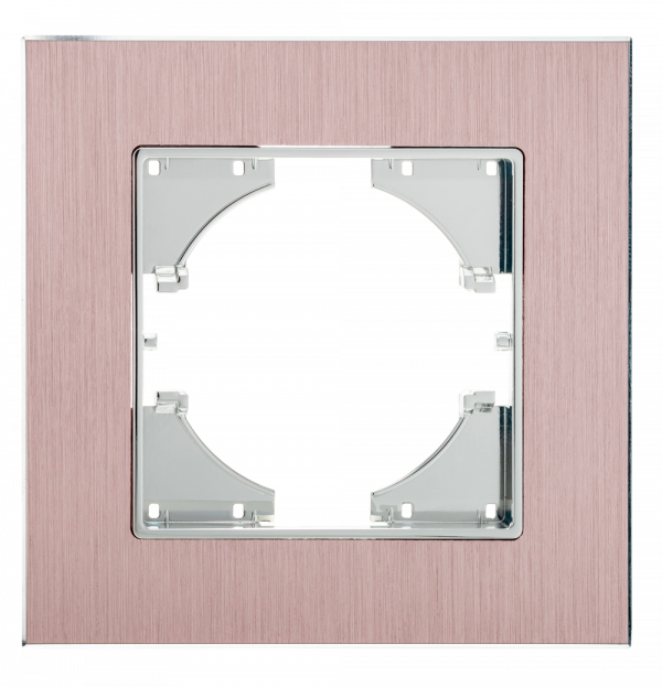 Рамка 1-местная Ugra алюминий, пудровый