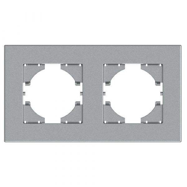 Рамка 2-местная City, серебро