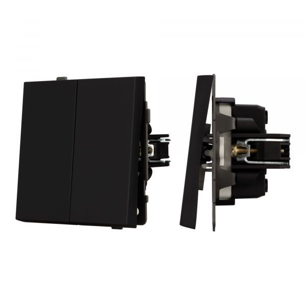 Механизм выключателя двухклавишный проходной SWT-TENDO-MKP2-SFPL-BK 230V, 10A, Чёрный, 1 пост