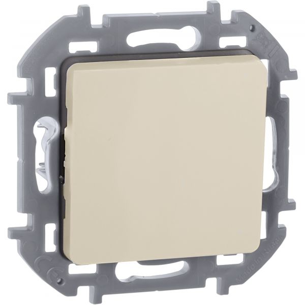 Выключатель 1-клавишный самовозвартный с нормально-открытым контактом 6А безвинтовое крепление слоновая кость INSPIRIA