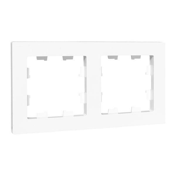 Эпика Рамка 2-местная белый пластик EKF