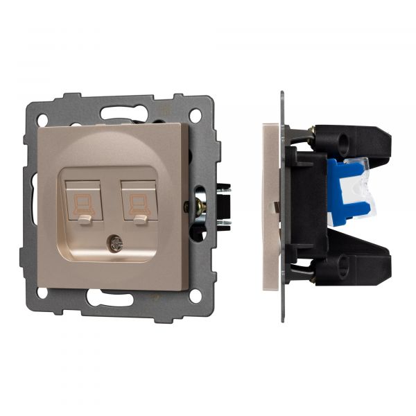 Механизм компьютерной розетки двойной SCT-MPC2-PL-GD-V RJ-45, CAT6