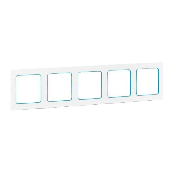 Стокгольм Рамка 5-местная белая с линией цвета синий EKF