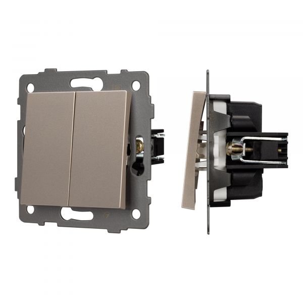 Механизм выключателя двухклавишный проходной SWT-MKP2-PL-GD-V 250V, 10A