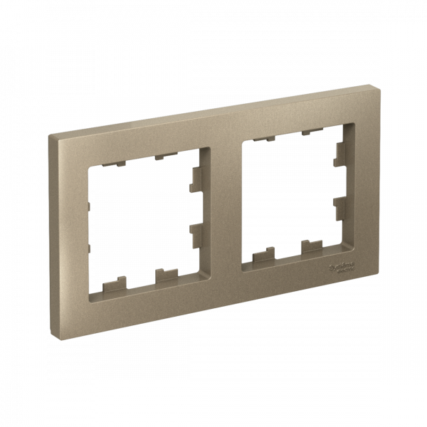 Рамка двухпостовая ATLASDESIGN универсальная шампань