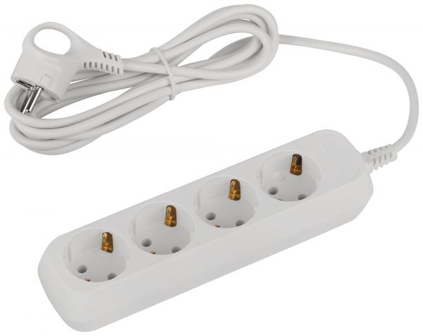 Удлинитель электрический 4 розетки с заземлением 3м ПВС 3x0.75мм2 UDL-10-430-E Greenline