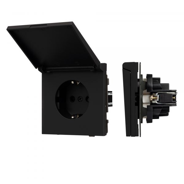 Механизм розетки влагозащищённый SCT-TENDO-MCP-SFPL-BK 230V, 16A, Чёрный, 1 пост