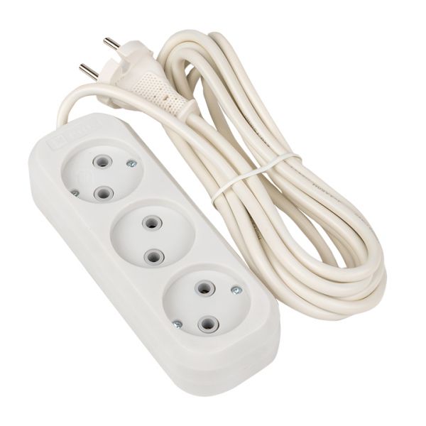 Удлинитель 'Эксперт' 3 гнезда 3 метра 10А/2.2кВт без заземления ПВС 2х0.75 PROxima