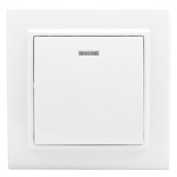 Выключатель Минск 1-клавишный СП с индикатором 10А белый