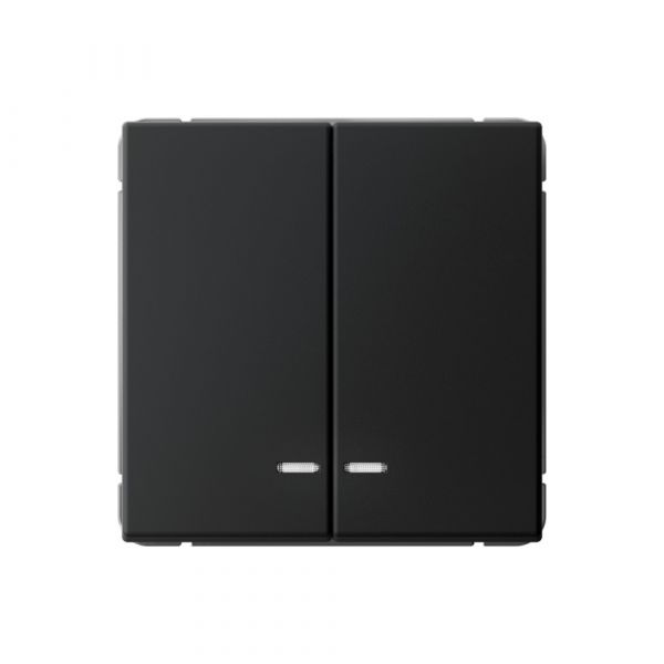 ARTGALLERY 2-клавишный ВЫКЛЮЧАТЕЛЬ с подсветкой, сх.5а, 10АХ, механизм, быстрозажимные клеммы, КАРБОН