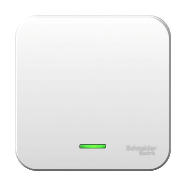 Выключатель BLANCA одноклавишный наружный (схема 1) с подсветкой и монтажной пластиной 10а 250b белый