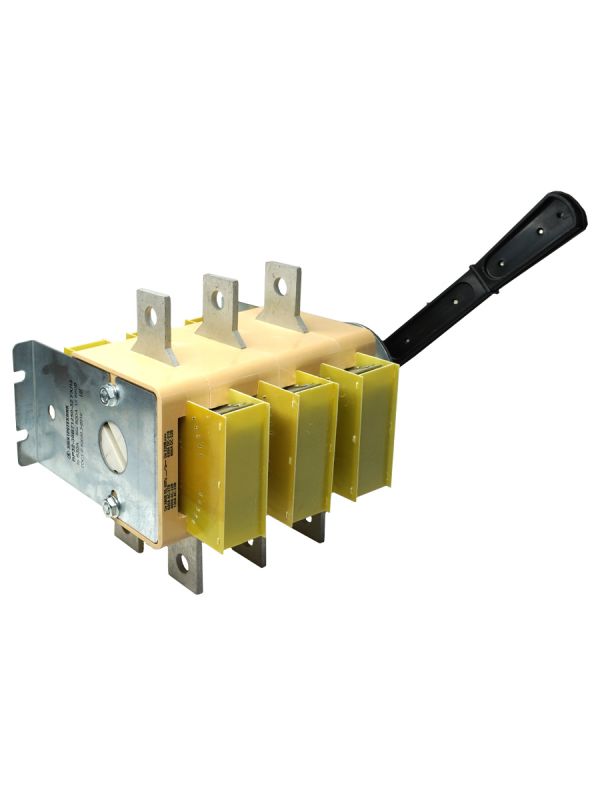 Выключатель-разъединитель ВР32-39 В 71250-32 УХЛ3, 630А, съёмная боковая смещённая рукоятка, 3-х полюсный на два направления, с дугогасительными камерами, IP32