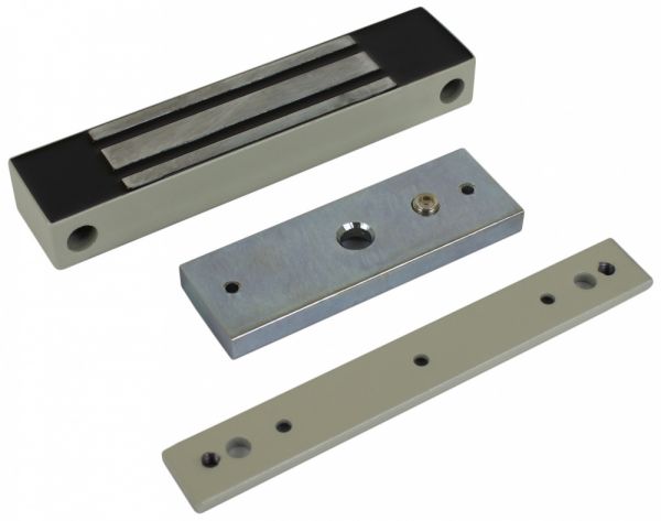 Замок электромагнитный ML-100KB с планкой IP67 12В усилие 100 кг коричневый