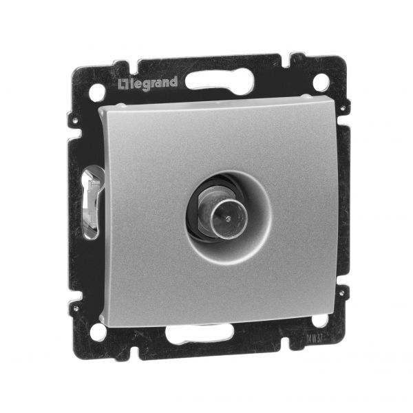 Розетка TV проходная алюминий VALENA