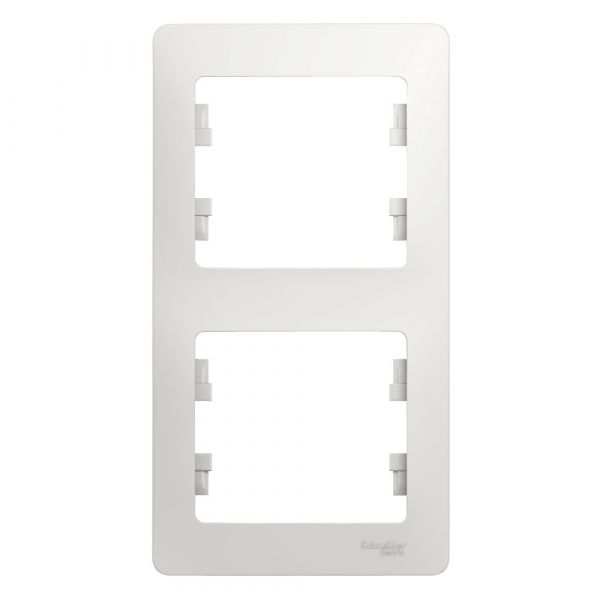 GLOSSA Рамка 2 поста вертикальная белая