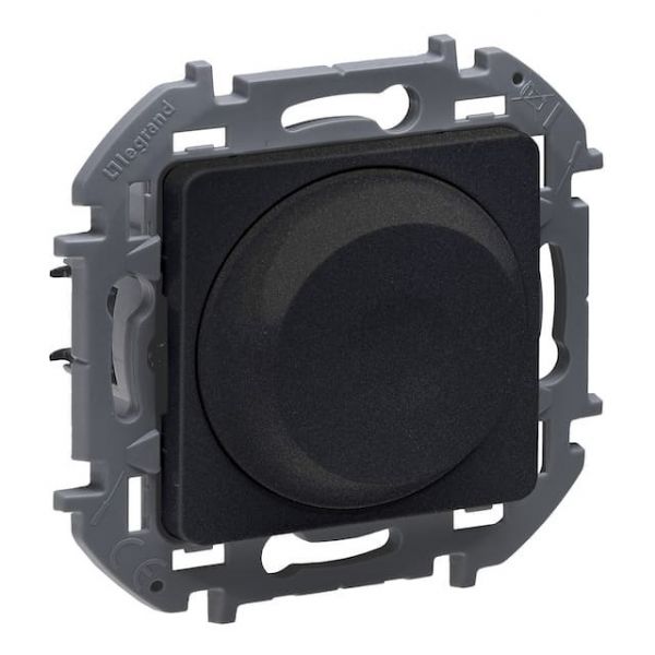 Светорегулятор поворотно-нажимной без нейтрали 300Вт антрацит INSPIRIA