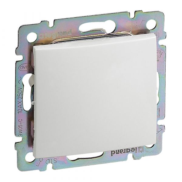 Выключатель 1-клавишный 10А безвинтовое крепление белый VALENA DIY