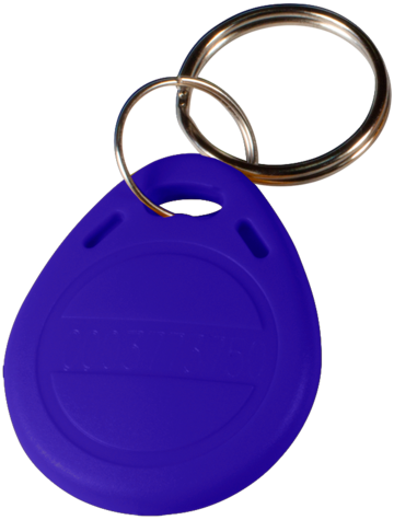 Брелок бесконтактный EM-Marine TS сине-белый с кольцом для крепления, идентификационный номер нанесен на поверхность брелока