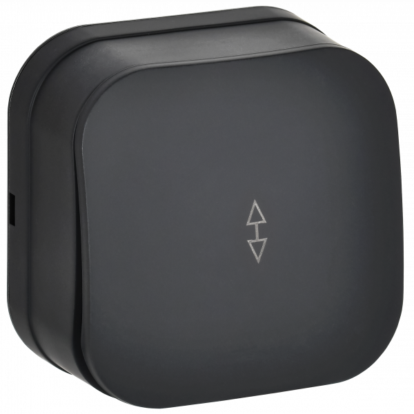 GLORY Выключатель 1-клавишный для открытой установки проходной 10А ВСп10-1-0-ХЧм черный матовый IEK