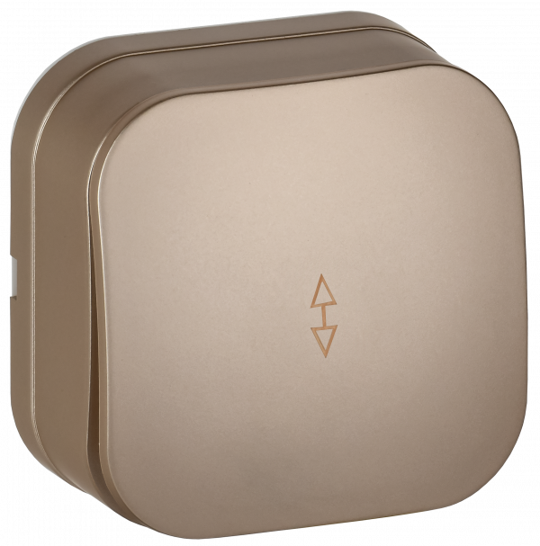 GLORY Выключатель 1-клавишный для открытой установки проходной 10А ВСп10-1-0-ХШм шампань матовый IEK