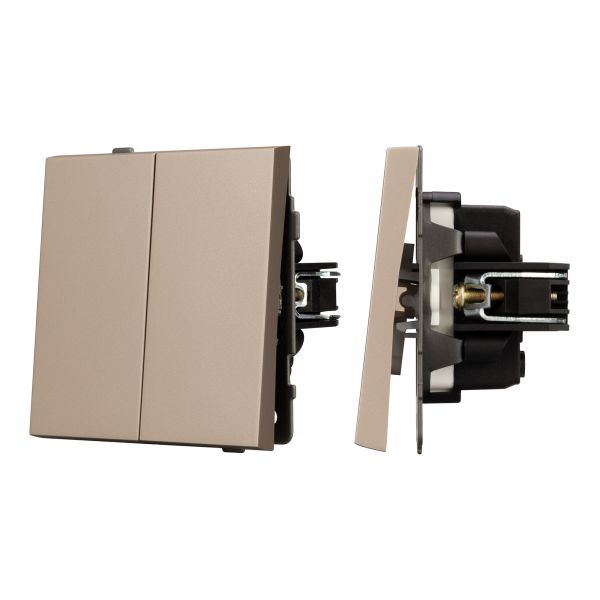 Механизм выключателя управления шторами SWT-TENDO-MKR2-PL-GD 230V, 10A, Золото светлое, 1 пост