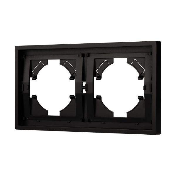 Рамка пластиковая FRM-TENDO-PL-2-BK, Чёрный, 2 поста
