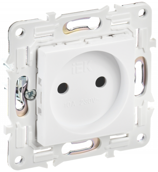 SKANDY Розетка без заземления без защитных шторок 10А SK-R02W арктический белый IEK