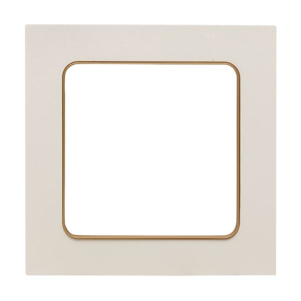Стокгольм Рамка 1-местная белая с линией цвета шампань