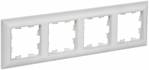 BRITE Рамка 4-местная РУ-4-БрАБ арктический белый/белый IEK