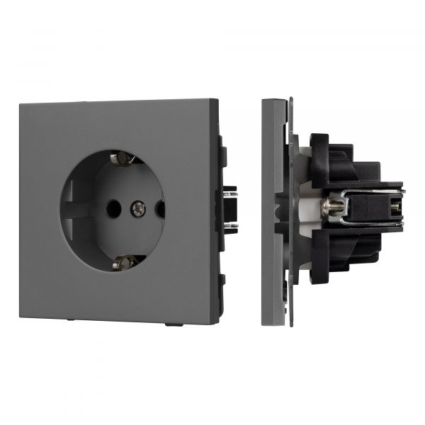 Механизм электрической розетки SCT-TENDO-MEU1-SFPL-GR 230V, 16A, Серый, 1 пост