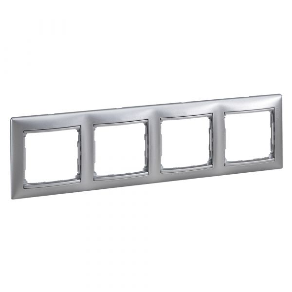 Рамка 4-местная алюминий VALENA