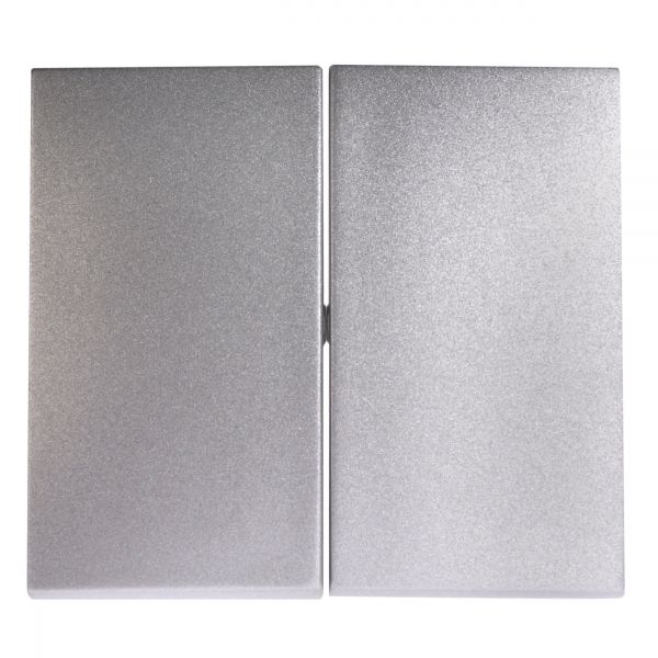 Лицевая панель для выключателя 2-клавишного алюминий VALENA