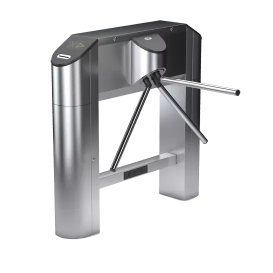 Турникет-трипод тумбовый моторизованный с планками антипаника и картоприёмником, пульт управления в комплекте