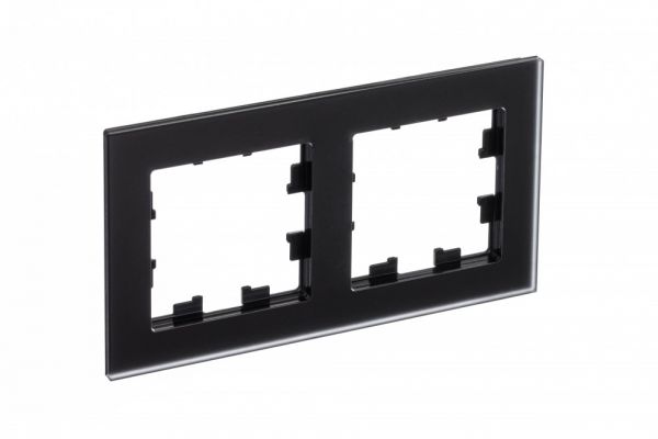 Рамка двухпостовая ATLASDESIGN NATURE, МАТОВОЕ ОРГАНИЧЕСКОЕ СТЕКЛО ЧЕРНЫЙ