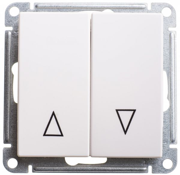 W59 Выключатель двухклавишный, с механический блокировкой для жалюзи, механизм, белый