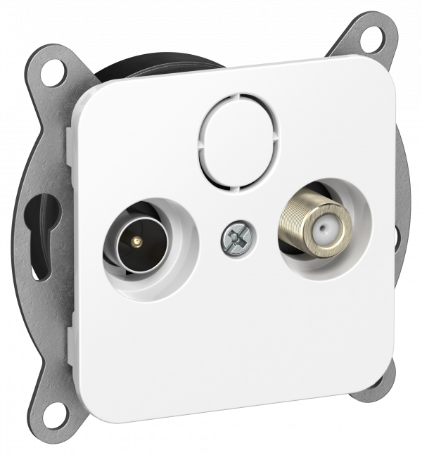 FLITE Розетка 2-местная TV+SAT экранированная оконечная РТВс-2-1-1-ФлБ белый IEK